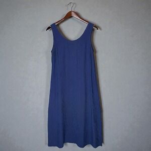 Vintage Sheri Martin Gingham Seersucker Scoop Neck A-Line Midi Dress size 10